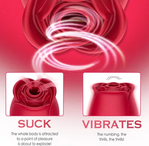 Vista 4 de Yume Rose Toy - Estimulador de clítoris para mujeres, 10 modos de succión y vibración, recargable, silicona suave, silencioso, discreto, juguete