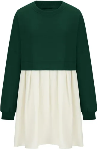 Vista 3 de Vestidos de regreso a casa para Mujer, Sudadera de Manga Larga, minivestidos de retales Vestido tipo Jersey