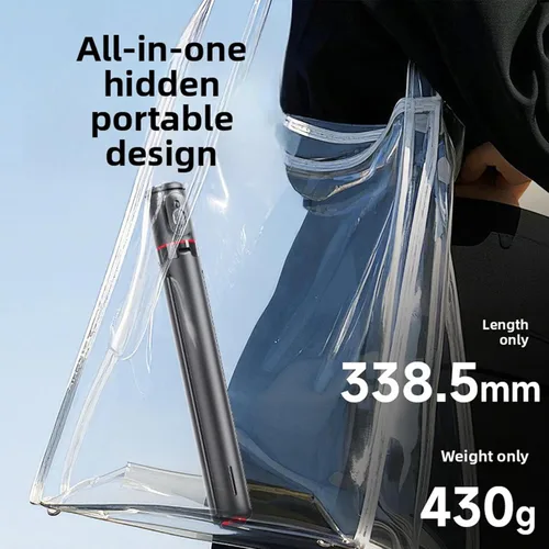 Vista 5 de ORMOS Trípode para selfie de apertura automática con control remoto magnético, aleación de aluminio premium, extensible de 67 pulgadas