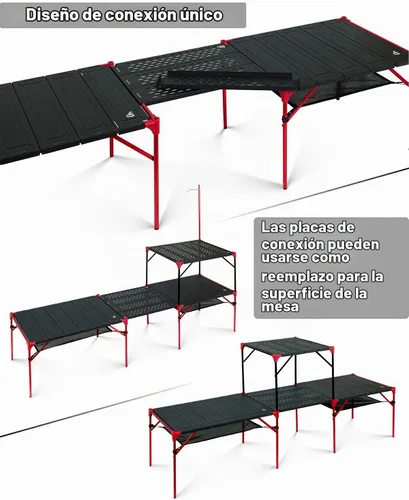 Vista 4 de iClimb Mesa plegable extensible, área de mesa grande, ultraligera, compacta