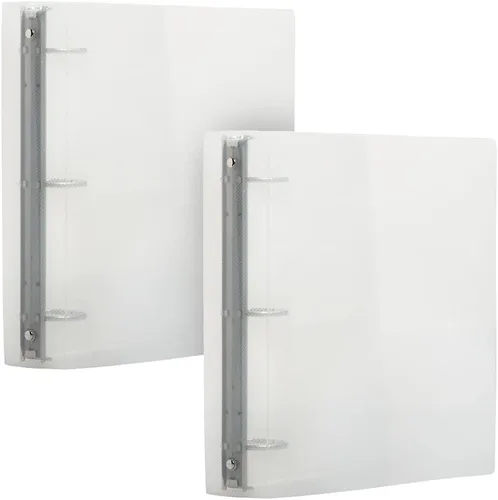 Vista 89 de JAM PAPER Carpeta de plástico de 1 pulgada, carpeta blanca de 3 anillas, se vende individualmente Blanco