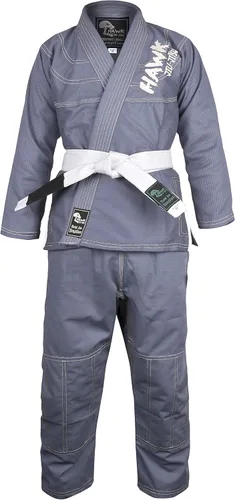 Vista 5 de Jiu Jitsu brasileño, para niños, Jiu Jitsu Gi Children BJJ Gi Grappling Kimonos, cinturón blanco ligero, Blanco