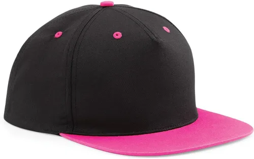Vista 7 de Beechfield Gorra Snapback de contraste unisex de 5 paneles (talla única) (negrogris), negrogris