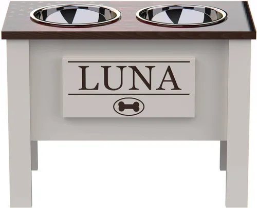 Vista 35 de GTW Soporte de Cuenco Elevado Personalizado para Perros Grandes, Medianos, Pequeños y Extra Pequeños - Cuencos de Acero Inoxidable para Comida