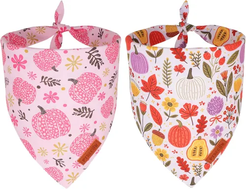 Vista 10 de PTDECOR Bandana de Navidad para perro, diseño de muñeco de nieve de Papá Noel, bufanda reversible para mascotas, diseño de triángulo rosa