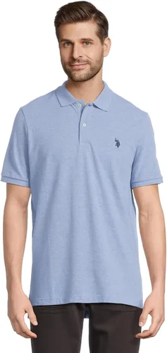 Vista 76 de Polo de piqué de algodón sólido para hombre con pequeño Pony Gris jaspeado