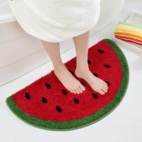 Vista 19 de FROZZUR Alfombra de baño de plátano, tapetes de baño para baño, bonita alfombra de bañera amarilla en forma de fruta, alfombra de baño de Navidad