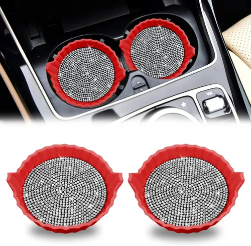 Vista 17 de Portavasos para automóvil, posavasos antideslizantes para automóvil, inserto universal para portavasos de automóvil, tapete de accesorios