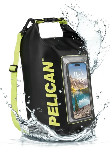 Vista 10 de Pelican Marine Bolsa impermeable IP68 de 2L con rollo superior - Mochila impermeable con funda/bolsa para teléfono - Accesorios para canotaje