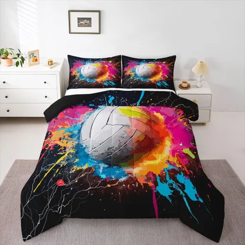 Vista 83 de Juego de ropa de cama de baloncesto para niños y adolescentes, juego de edredón deportivo para niños, tamaño matrimonial, suave, ligero, decoración