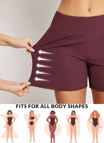 Vista 109 de baleaf Traje de baño de cintura alta de 3, 5, 7, 9 pulgadas, para mujer, de secado rápido, con bolsillos