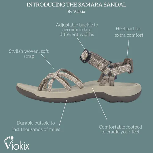 Vista 4 de Viakix - Sandalias de senderismo para mujer - Cómodos zapatos deportivos atléticos para senderismo al aire libre (ancho medio y estrecho)