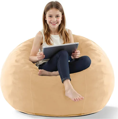Vista 50 de HABUTWAY Silla de Puf de 2 Pies, Puf de 2' de Sillones Pequeños con Relleno, Silla de Puf en Forma de Lágrima de Terciopelo Ultra Suave con Funda