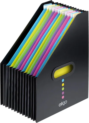 Vista 7 de Snopake Expansor de escritorio A4 Eligo Landscape 13-Part – Negro [Pack de 1] Ref: 15174