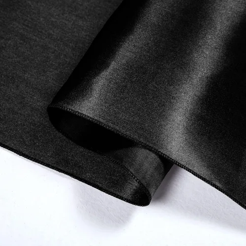 Vista 8 de Homiest Paquete de 4 decoraciones de mesa de satén, color negro, camino de mesa brillante para boda/cumpleaños, 12 x 108 pulgadas, camino