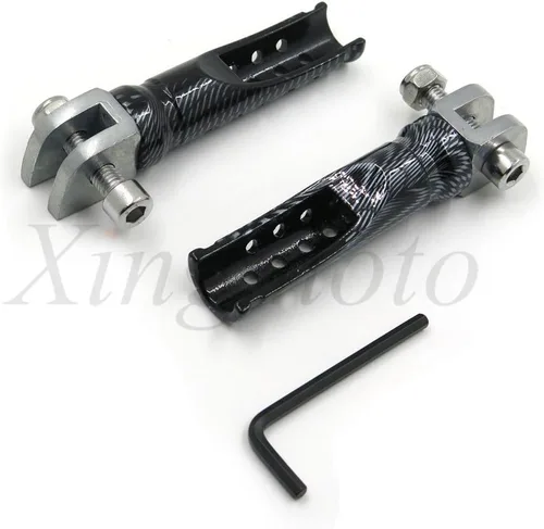 Vista 7 de Estriberas plegables para motocicleta, estribos delanteros compatibles con Yamaha FZR 600 XJ 600S YZF 600R 750R 1000 FZS1 FZ-1 R1 R6, pedal