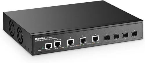 Vista 11 de MokerLink Switch Gestionado de 4 Puertos 2.5G con 2 Puertos Ranura SFP+ 10G, 4 x Puertos Base-T de 2.5Gigabit Compatible con 10/100/1000Mbps, Switch