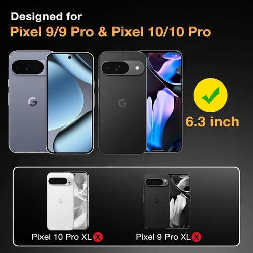 Vista 2 de YWXTW - Paquete de 2 protectores de pantalla de privacidad para Google Pixel 10/10 Pro/Pixel 9/9 Pro, compatible con desbloqueo de huellas