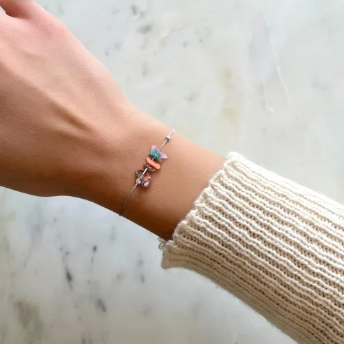 Vista 4 de MJartoria Gargantilla y pulsera de piedra natural con signo del zodiaco para mujer, collar de cristales, pulsera de horóscopo, piedras preciosas
