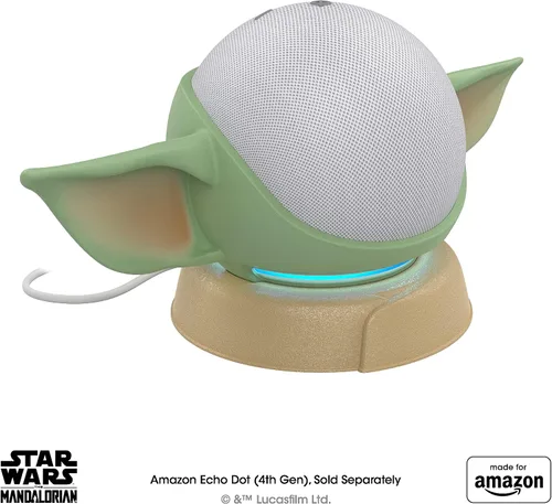 Vista 3 de Made for Amazon, featuring The Mandalorian Baby Grogu ™-inspired Stand for Amazon Echo Dot (4th & 5th Gen)