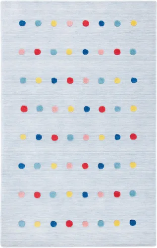 Vista 16 de SAFAVIEH Colección Kids - Alfombra decorativa de 3 x 5 pies, color gris, hecha a mano, de lana de lunares, ideal para zonas de alto tráfico