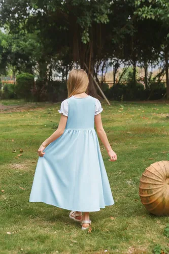 Vista 8 de Scarlet Darkness Vestido renacentista para niñas, disfraz de princesa medieval de dos piezas, 7-14 años