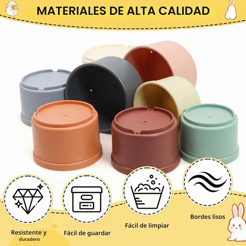 Vista 3 de 8 tazas apilables de conejillo de conejo, tazas apilables Vasos apilables para conejos coloridos juguetes reutilizables para conejos, cobayas