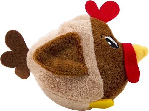 Vista 8 de Outward Hound Fattiez - Juguete de peluche chillón de pollo para perro, XS
