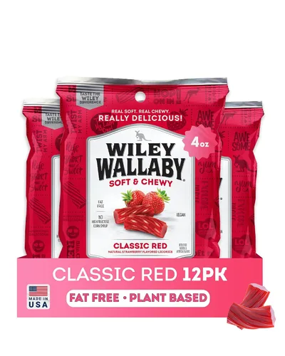 Vista 12 de Wiley Wallaby Regaliz australiano, bolsas de 4 onzas, 12 unidades (negro)