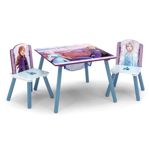 Vista 2 de Delta Children Juego de mesa y silla para niños con almacenamiento (2 sillas incluidas), ideal para artes, manualidades y silla tapizada, madera