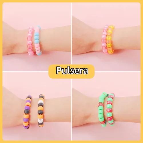 Vista 5 de Pony Beads Rainbow Kandi para hacer pulseras y joyas con banda de goma y cuentas