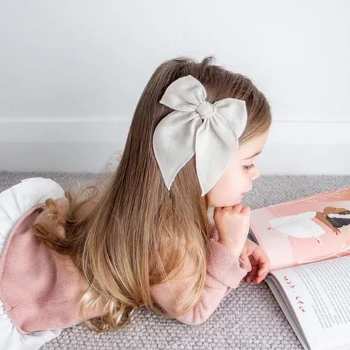 Vista 5 de Niceye Fable Lazos para el Cabello de Niñas de Algodón y Lino Pinzas de Cocodrilo para el Cabello para Niñas Pequeñas Niños Pequeños Accesorios