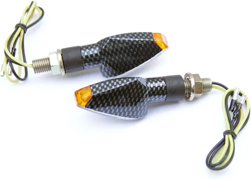 Vista 2 de Carbon LED Motorcycle Turn Signal Blinkers Side Marker Indicators Blinkers Compatible for Kawasaki Ninja H2R