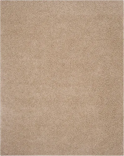 Vista 2 de SAFAVIEH Alfombra de área de 8x10 pies - Colección Athens Shag - Grande - Beige, no desprende pelusa y fácil de limpiar, ideal para sala de estar