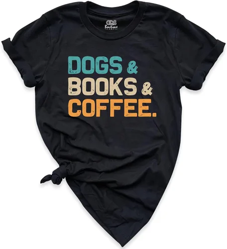 Vista 4 de Camiseta Books Dogs Coffee Beach