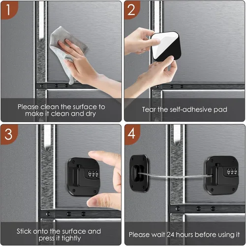 Vista 5 de Cerradura para refrigerador Himake, cerradura de combinación para gabinetes de refrigerador