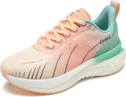 Vista 14 de ONEMIX - Tenis deportivos para correr, transpirables, de malla, acolchados, de estabilidad Beige