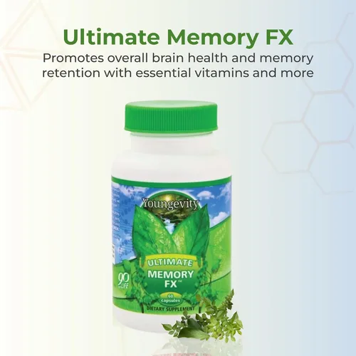 Vista 2 de Ultimate Memory Fx - 60 cápsulas Hoja de ginkgo, hierba bígaro, vitaminas B1, B2, B6, B12 y C, función cerebral, retención de memoria, salud