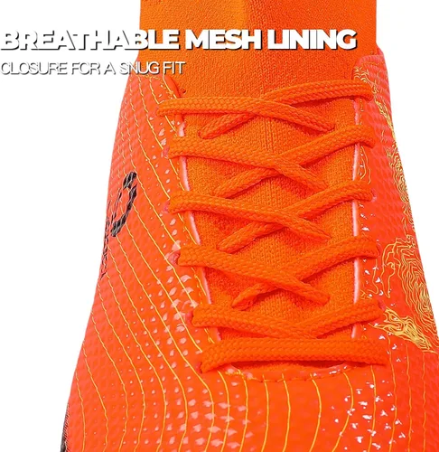Vista 7 de Botines de fútbol para niños y niñas, suela de goma para niños pequeños y grandes, zapatos duraderos de fútbol al aire libre