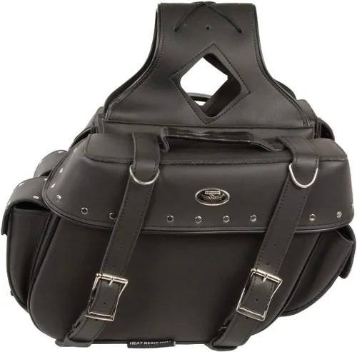Vista 2 de Milwaukee Leather SH57402ZB Negro Medio Zip-Off PVC tiro sobre remachado bolsa de sillín