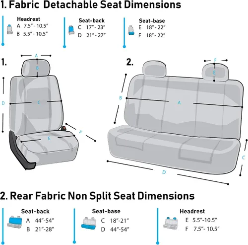 Vista 6 de TLH Fundas universales para asientos de automóvil Tartan57 estampado a cuadros beige, juego completo de fundas para asientos en tela plana