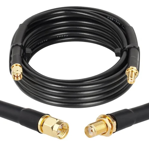 Vista 15 de XRDS -RF Cable SMA de 1 pie, cable de extensión SMA con conector SMA macho a SMA hembra de 50 ohmios KMR240 cable coaxial SMA de baja pérdida