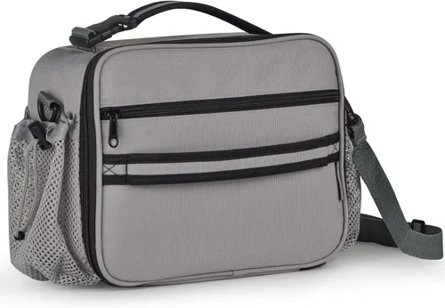 Vista 18 de Cerbonny Lonchera para niños, bolsa de almuerzo aislada para niñas y niños, poliéster duradero con forro de PEVA, correa de hombro ajustable, 10.8