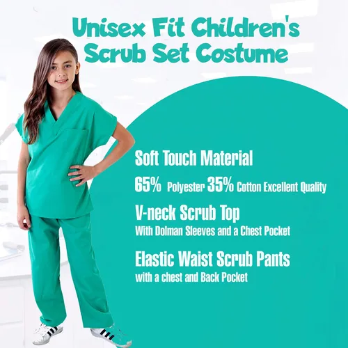 Vista 3 de M&M SCRUBS Super Soft Children Scrub Set Kids Dress up