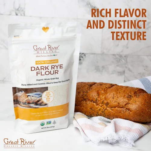 Vista 4 de Great River Organic Milling - Harina de centeno oscuro, 624 g (Paquete de 4)