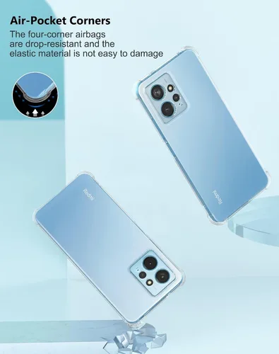 Vista 3 de USTIYA Funda para Redmi Note 12 4G Clear TPU Cuatro Esquinas Cubierta Protectora Transparente Suave