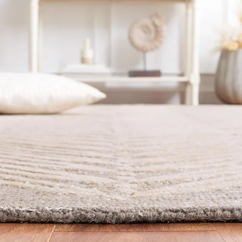 Vista 5 de Martha Stewart x SAFAVIEH - Colección de alfombras de área, alfombra de 2 pies 3 pulgadas x 10 pies, gamuza beige, lana y viscosa hecha a mano