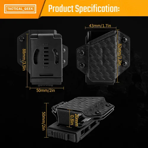 Vista 2 de TACTICAL GEEK TX1 - Funda multiherramienta EDC, funda ajustable con clip trasero para cinturón, multiherramienta no incluida (negro)