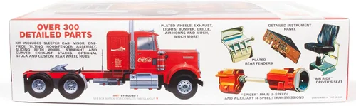 Vista 3 de Kit de modelo Kenworth 925 Tractor Coca-Cola AMT a escala 1:25