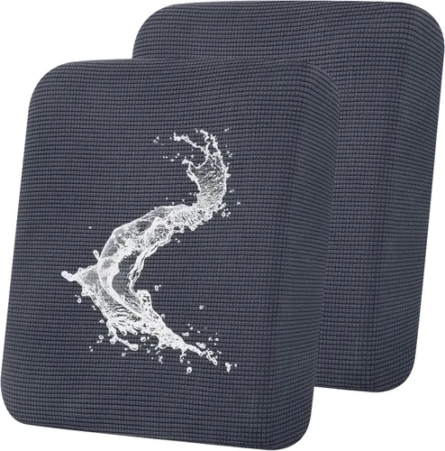 Vista 9 de Smiry Fundas de cojín impermeables para sofá, fundas de cojín de jacquard elástico, lavables, fundas de cojín gruesas para sofá, protector de Gris